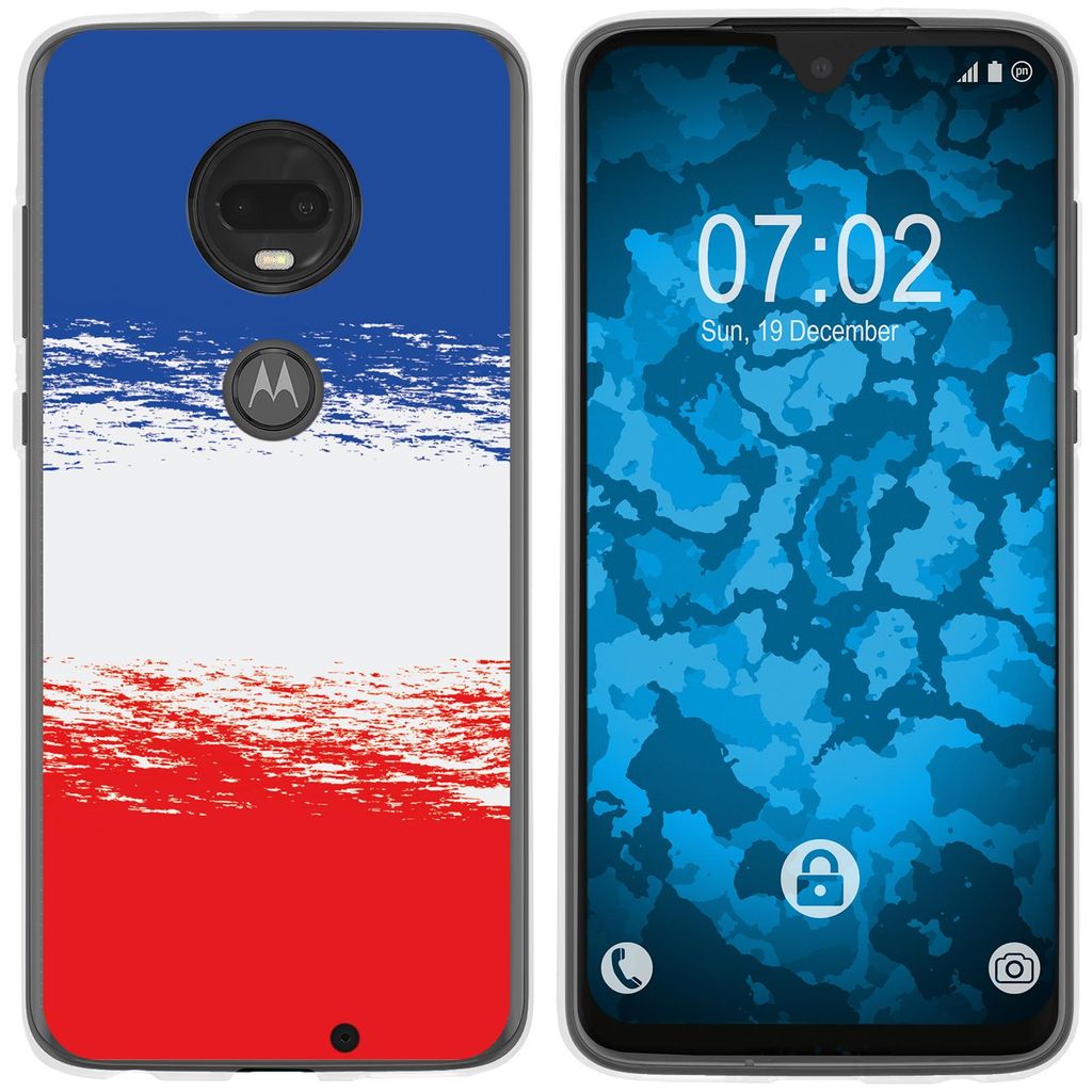 PhoneNatic Case kompatibel mit Motorola Moto G7 Plus Silikon-Hülle WM France M5