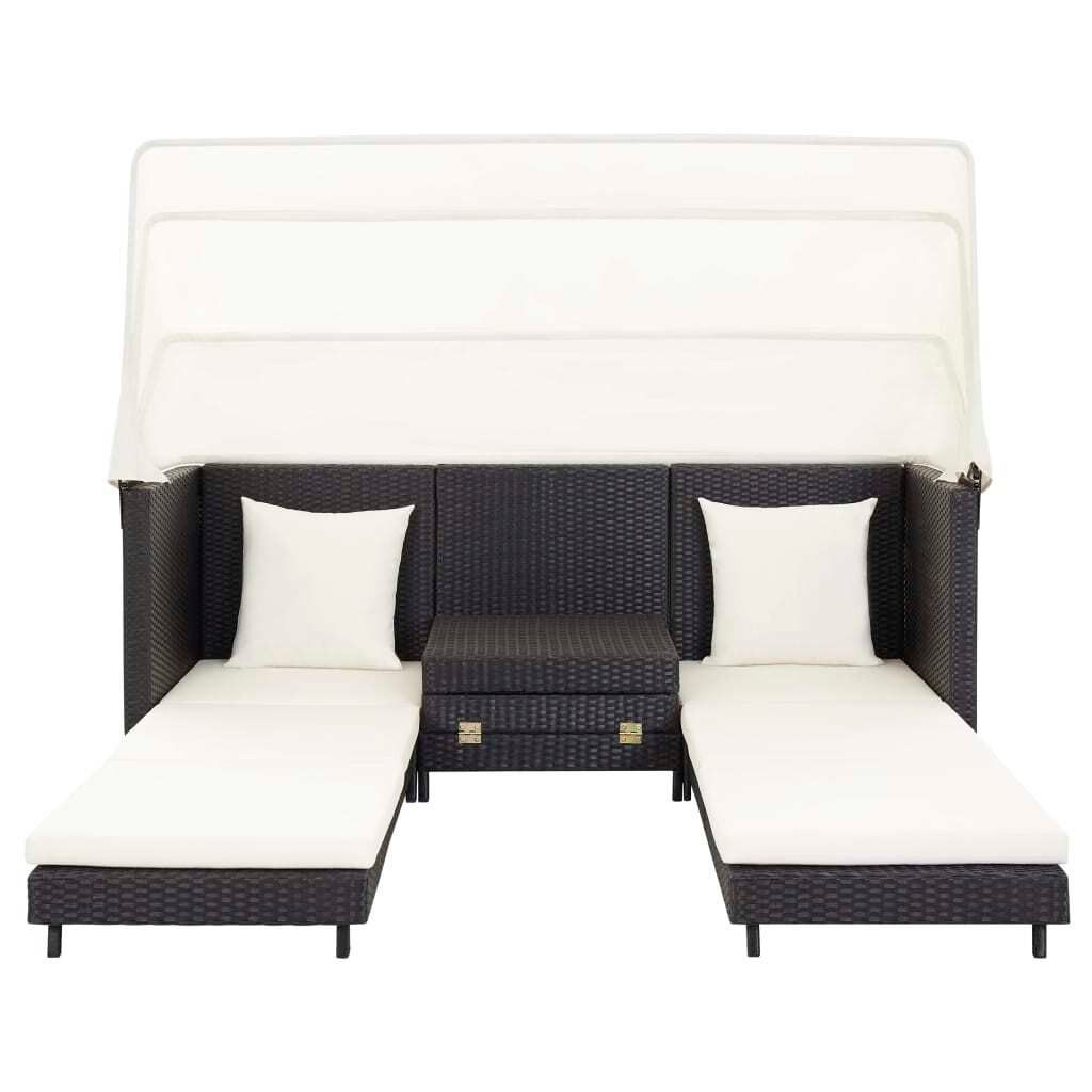 vidaXL Ausziehbares 3-Sitzer-Schlafsofa mit Dach Poly Produktbild 4