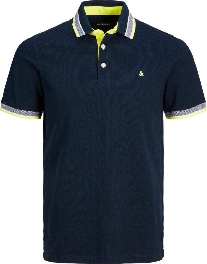 Jack & Jones Polo normale Passform dunkelblau einfarbig Baumwolle