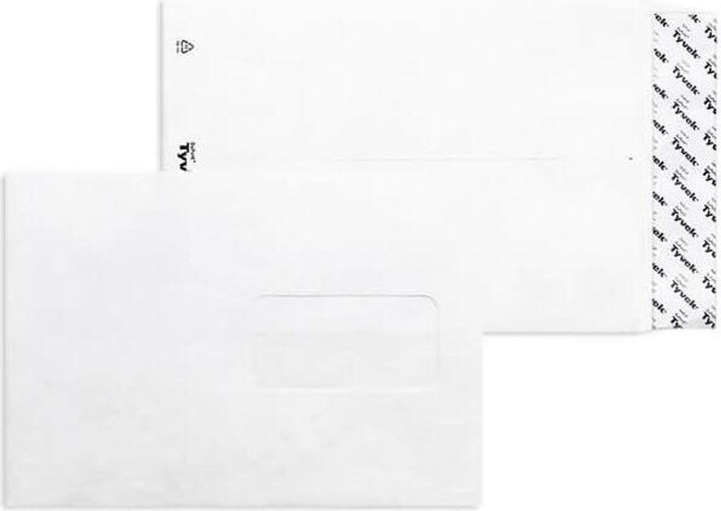 Versandtaschen Tyvek C5 54g/qm haftklebend Fenster VE=100 St. weiß