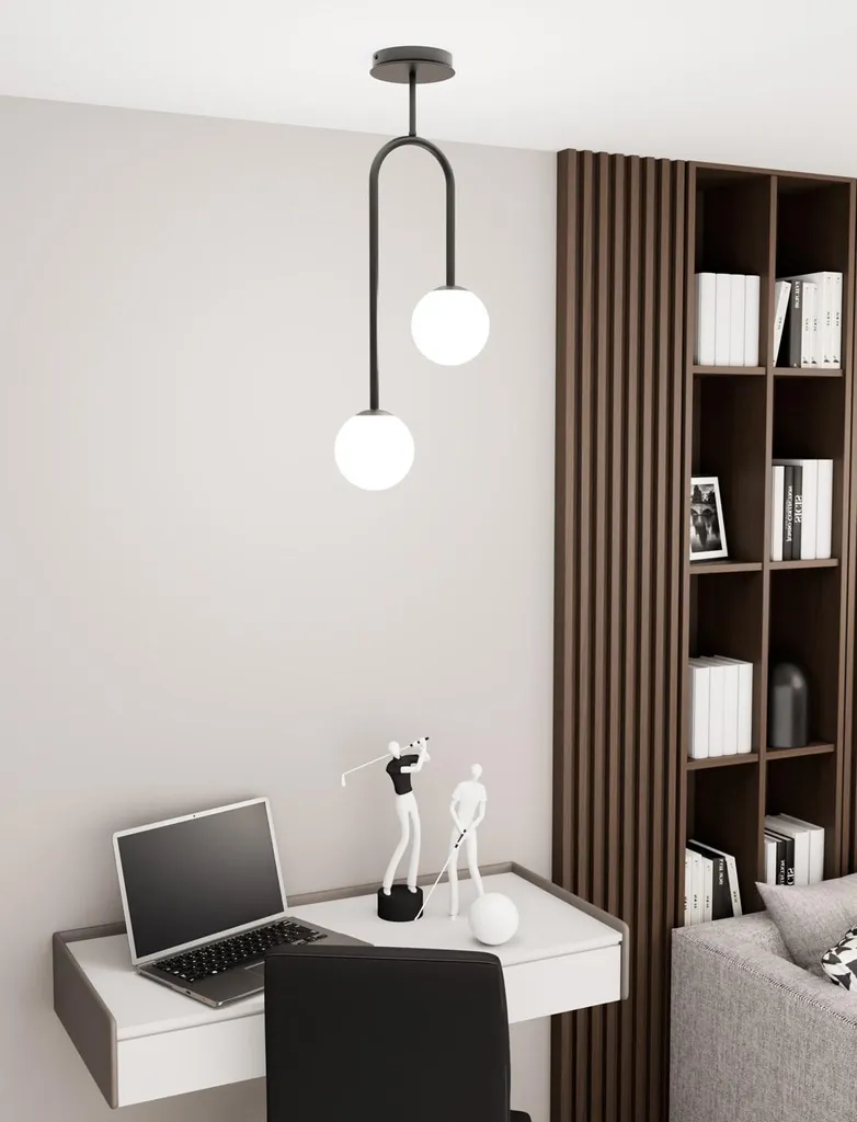 Suspension de Table à Manger ATRIA - Éclairage Design Noir et Blanc E14