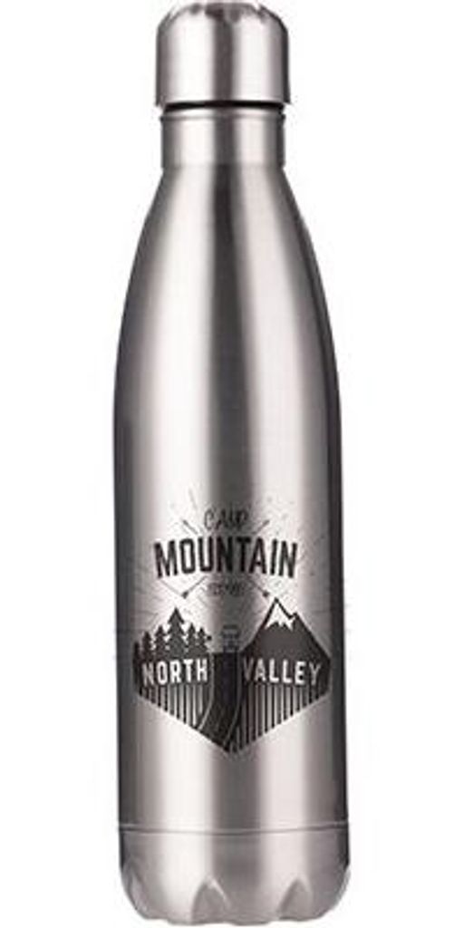 Edelstahl Trinkflasche / Fahrradflasche in 500ml - SILBER Produktbild 