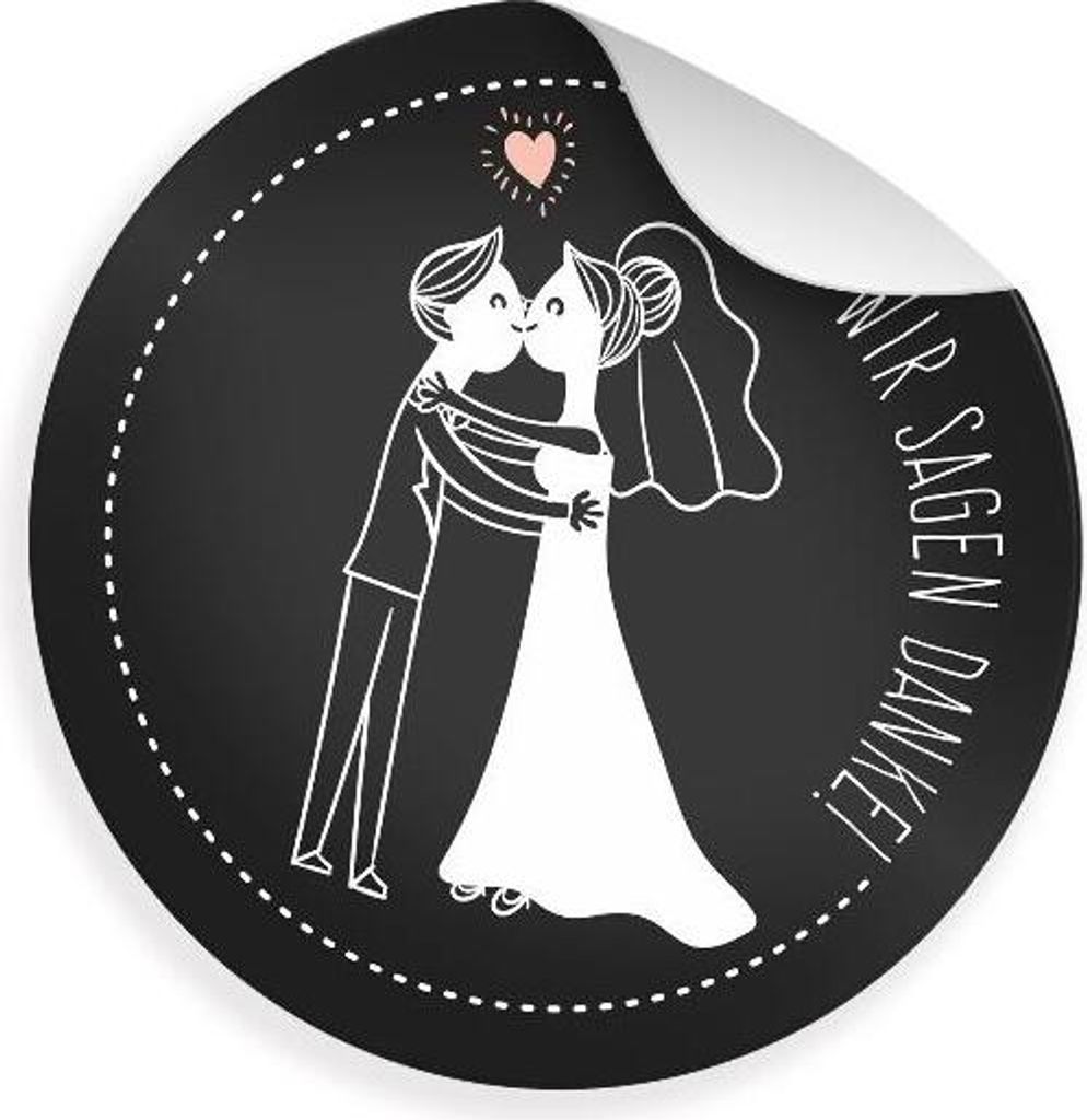 24x Sticker Wir sagen Danke (Motiv 25) 4cm Geschenk Aufkleber runde Spruch Etiketten