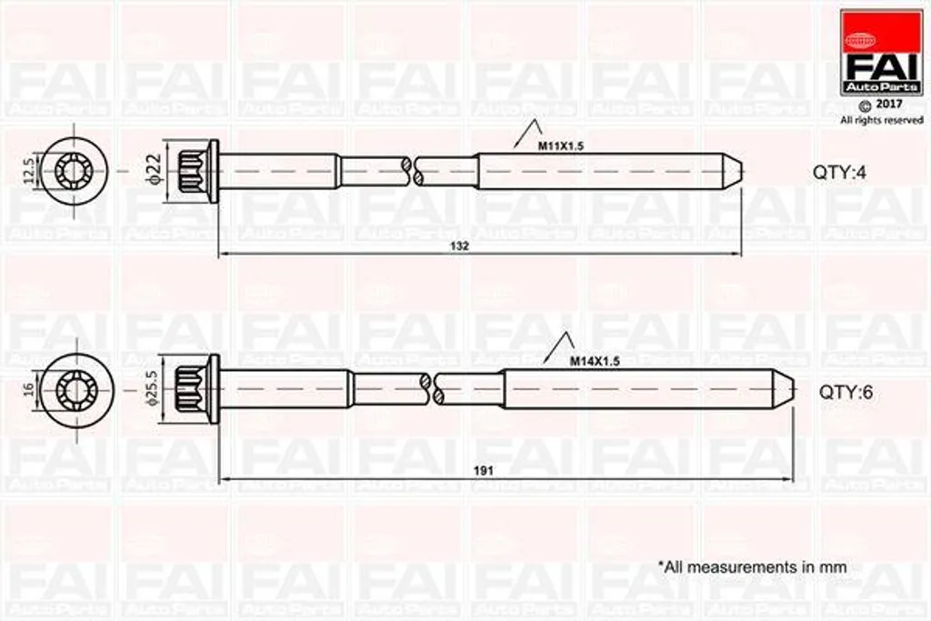 Kit vis de culasse pour réparation moteur Fiat Ducato et Lancia Ypsilon