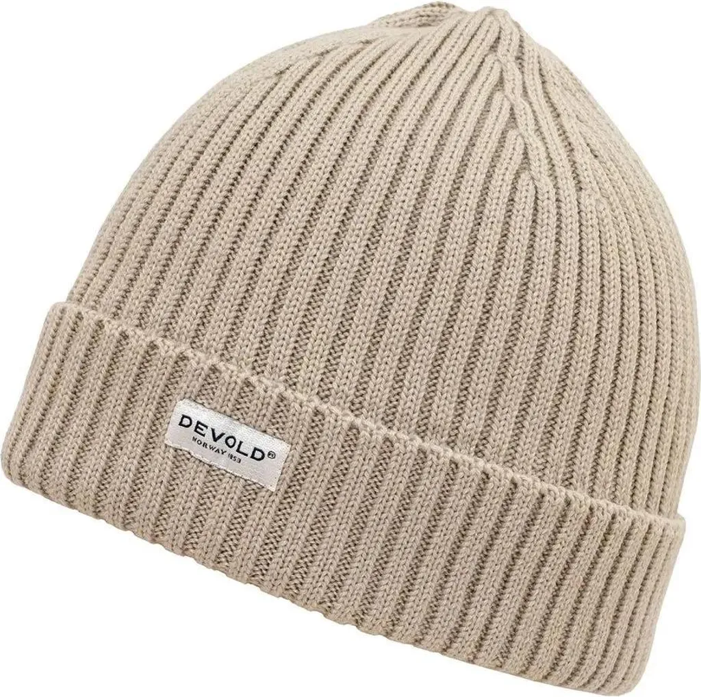 Bonnet Anti-Démangeaison Laine Mérinos Devold Skolma Beige 58 cm Unisexe