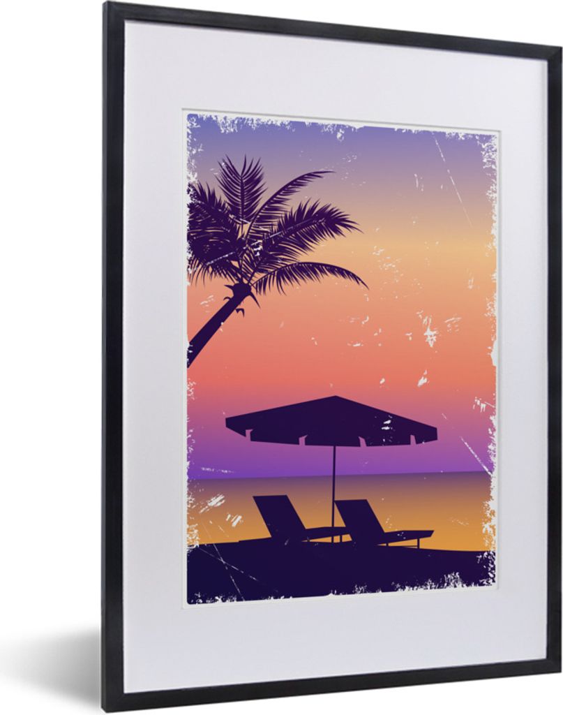 MuchoWow® MuchoWow® Gerahmtes Poster Strandkorb - Produktbild 