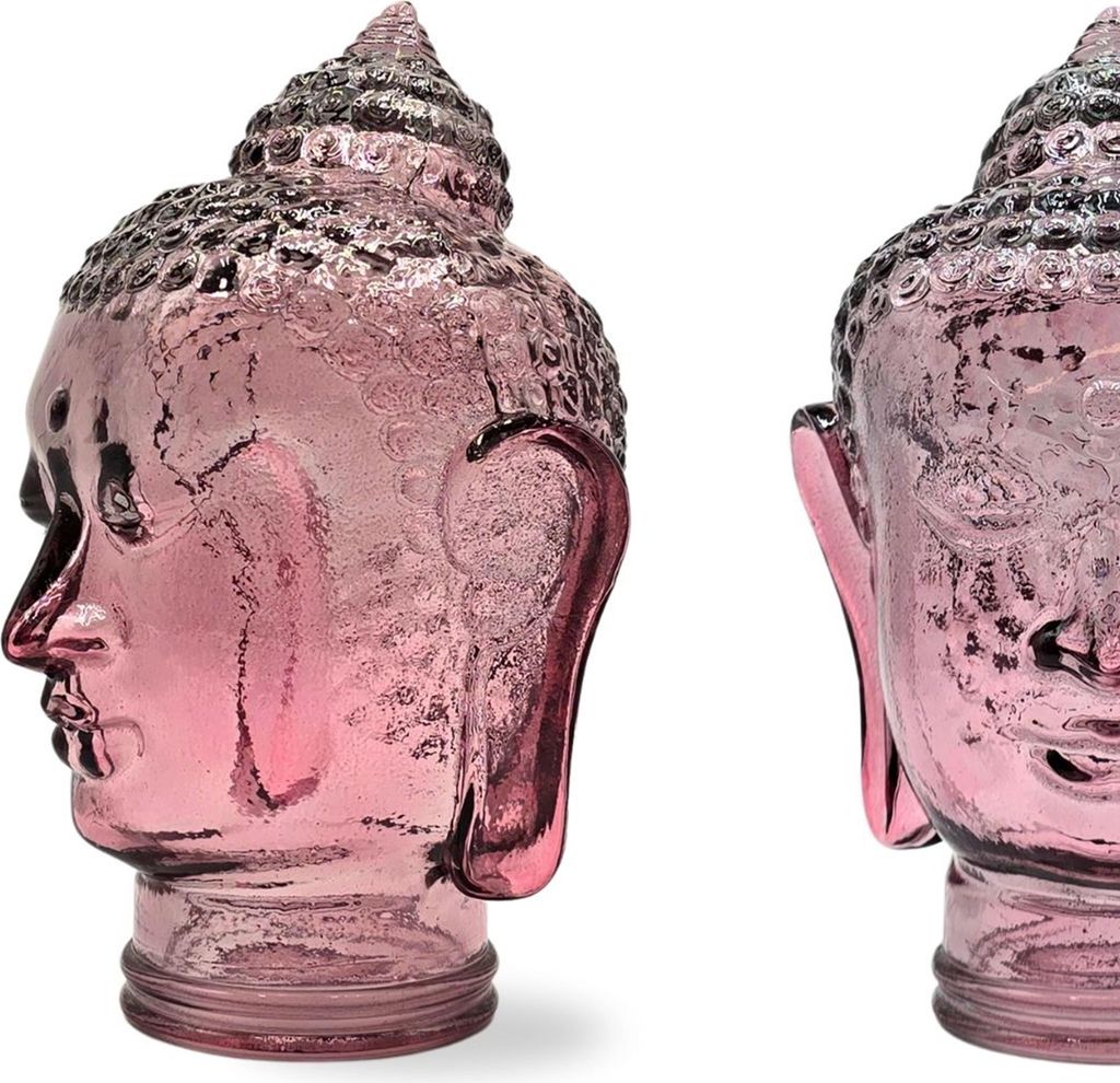 DEKOKOPF BUDDHA | Glas, Dekoration für Garten und Wohnung | Farbe: T08 altrosa