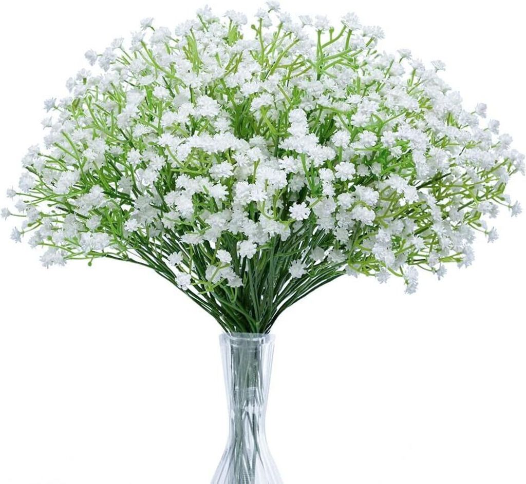 N&T NIETING Schleierkraut Künstliche Blumen, 10 Stück Schleierkraut Pflanzen Gypsophila Blumen für Hochzeit Brautsträuße Zuhause Basteln und D...