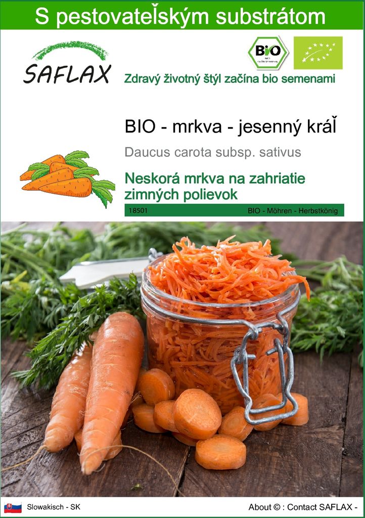 SAFLAX - BIO - mrkva - jesenný kráľ - Daucus carota subsp. Obrázok produktu 