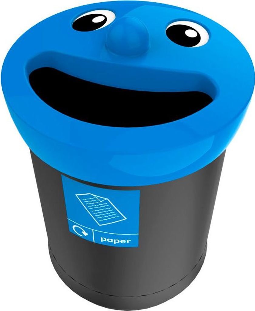 V-Part - Smiley Face Bin 52 Liter, paper - MDPE - Schwarz, Blau
