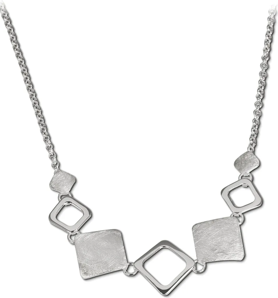 SilberDream Collier Carreau D2SDK409 en Argent 925 Mat pour Femme 45cm