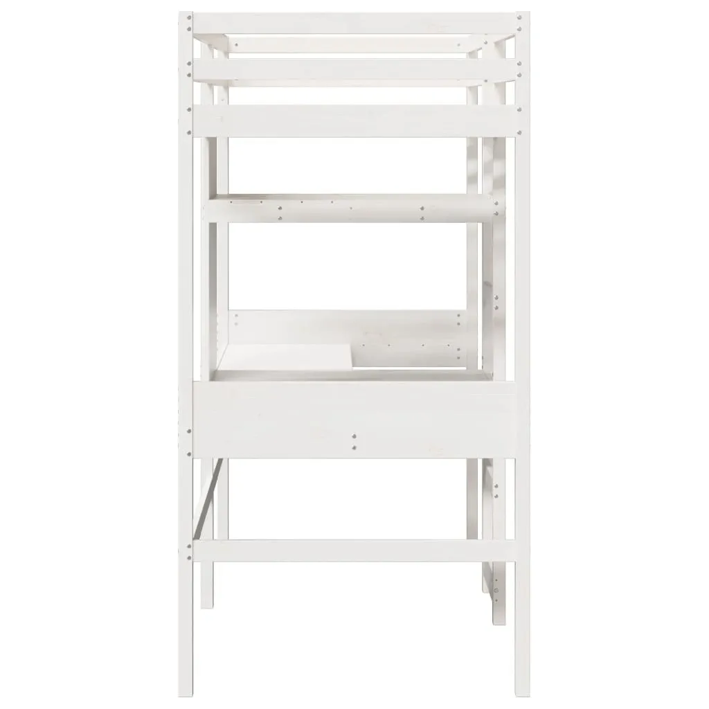Lit surélevé 80x200 cm blanc : la solution pour optimiser votre studio - 5