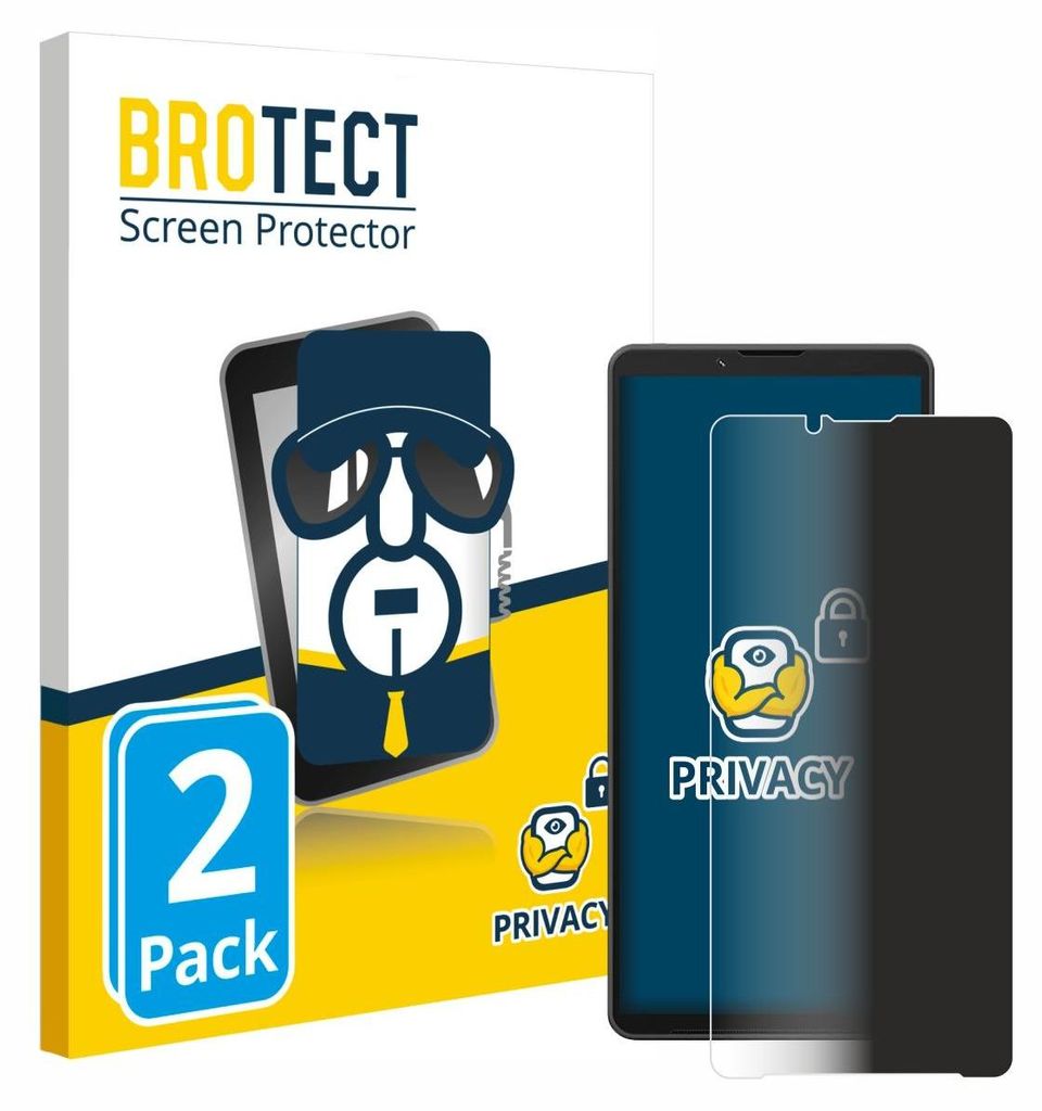 2x BROTECT Sichtschutzfolie für Sony Xperia 10 VII Anti-Spy Privacy Sichtschutz Blickschutz Folie Blaulicht-Schutz
