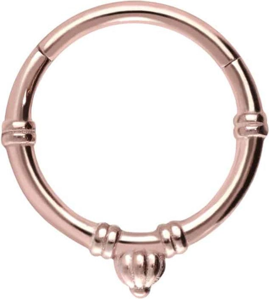 Ohrpiercing, Nasenpiercing, Septum Piercing Chirurgenstahl Segmentring Clicker RETRO-DESIGN RoséGold Innendurchmesser: 10 mm