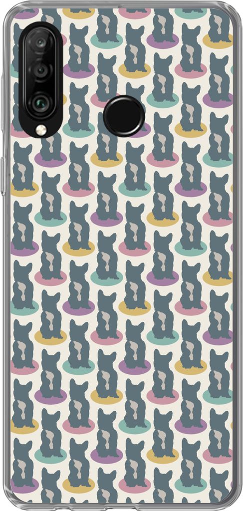 MuchoWow Handyhülle Schutzhülle Hülle für Telefoonhoesje Huawei P30 Lite Hund - Französische Bulldogge - Muster - Jungen - Mädchen - Kinder...