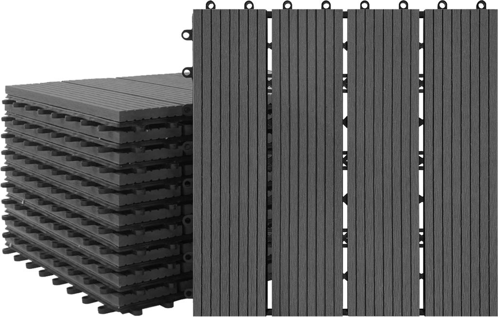 UISEBRT 11 Stück WPC Fliese 30X30cm WPC Klickfliese 1qm Produktbild 