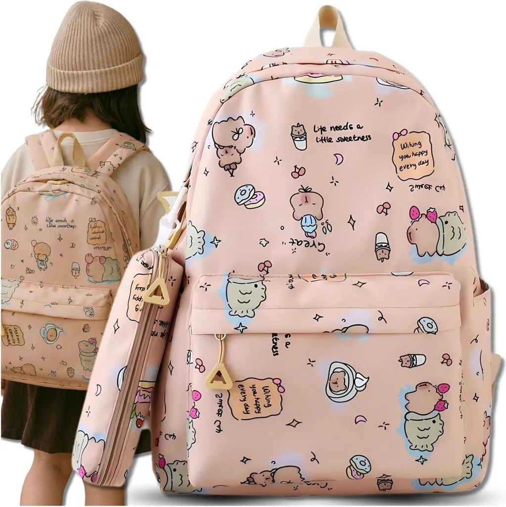 EDIBAZZAR | Zaino scuola per bambini con portamatite Kapibara