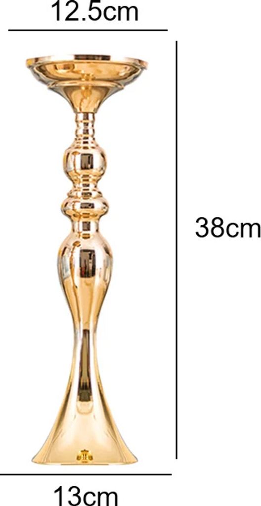 Hochzeitskerzenhalter, elegantes goldfarbenes Finish, geeignet für mehrere Veranstaltungen, Gold 38cm, 8STK
