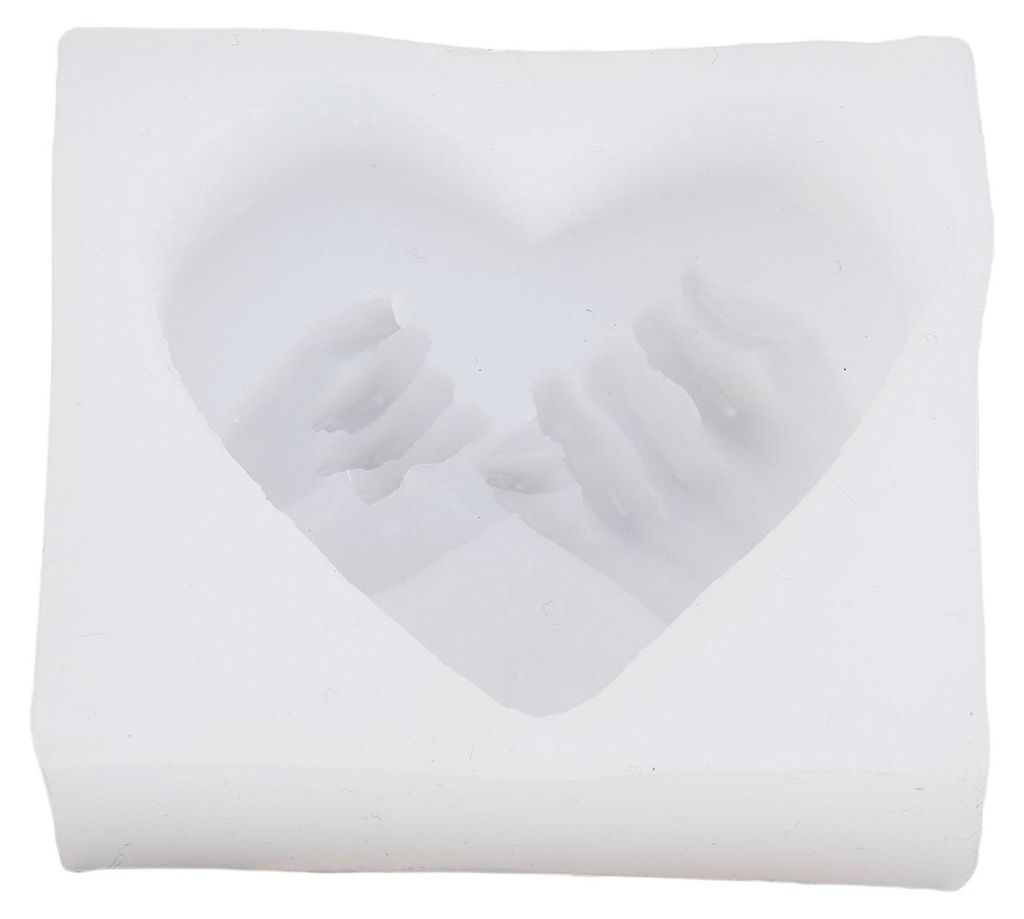 Hand in Hand Silikonform Herzförmig Fondantform Süßigkeiten Schokoladenkuchen Dekorieren Backwerkzeug