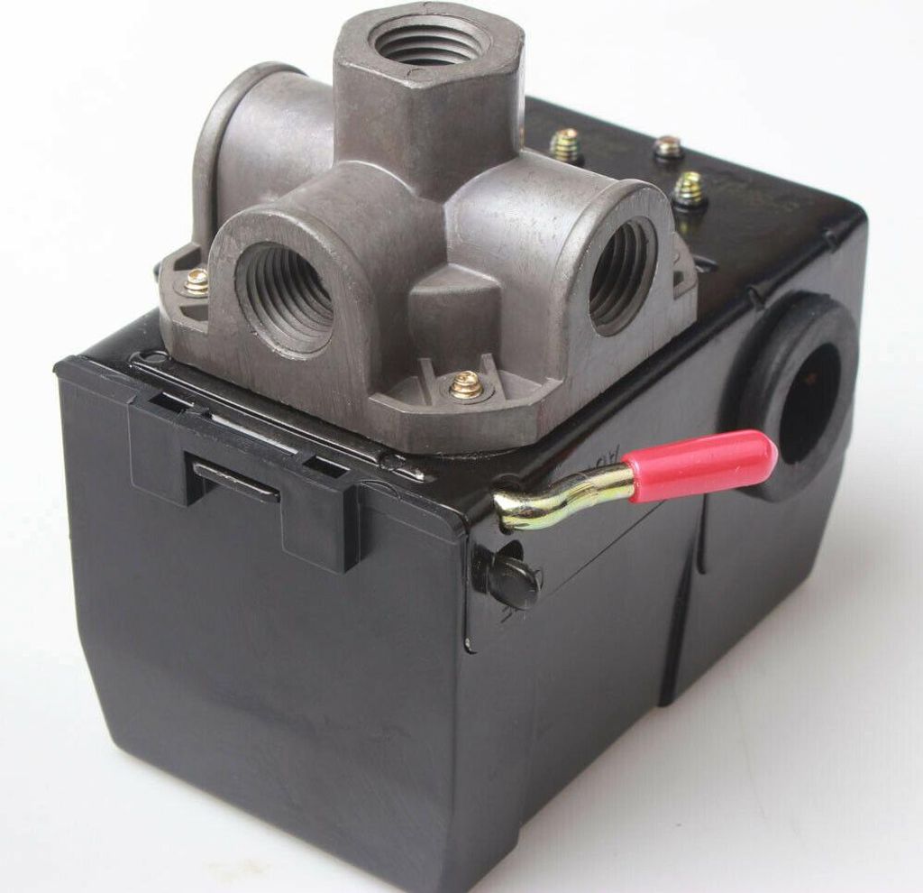 Luftkompressor-Druckschalter-Steuerventil 120 PSI 4-Port-Entlader-Ein/Aus-Hebel