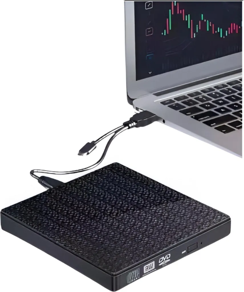 Masterizzatore CD/DVD esterno Due porte USB 3.0 Adattatore per lettore di schede SD/TF