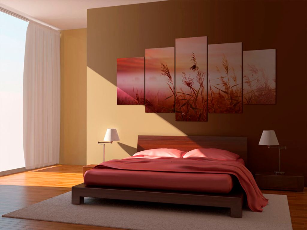 Akustikbild Natur 200x100 cm 5-teilige Bilder Akustikschaum Hochleistungsschallabsorber Schallschutz Leinwand 5 tlg Wandbild Raumakustik Schalldäm...