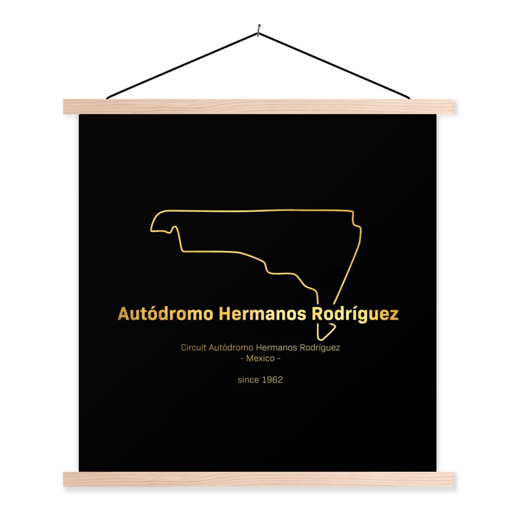 MuchoWow Textilposter Mexiko - Rennstrecke - Formel 1 60x60 cm mit holzfarbenen Rahmen - Wanddekoration