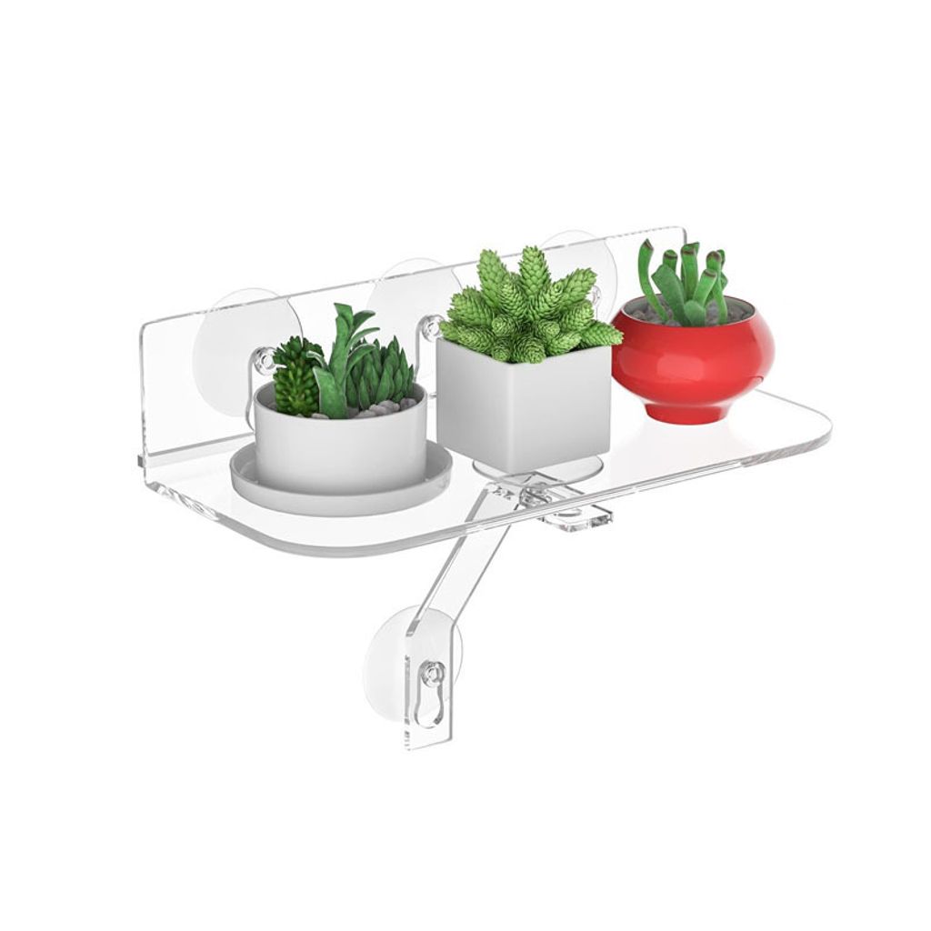 Wandhängender Pflanzenhalter aus klarem Acryl mit Saugnäpfen – ohne Bohren, ideal für Balkon, Bad und Fensterdekoration