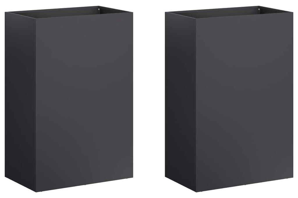 vidaXL Donice ogrodowe, 2 sztuki, czarne, 50 x 30 x 75 cm Zdjęcie produktu 