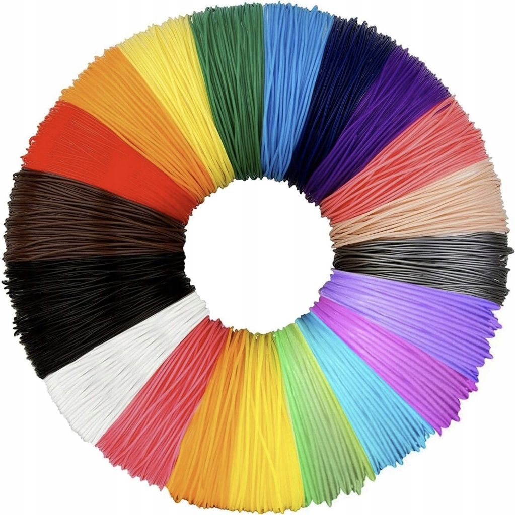 A circular arrangement of colorful filament strands.