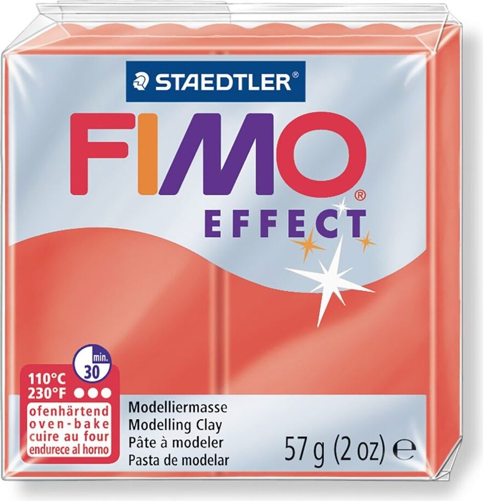 FIMO EFFECT Modelliermasse ofenhärtend transparent rot 57 g Produktbild 