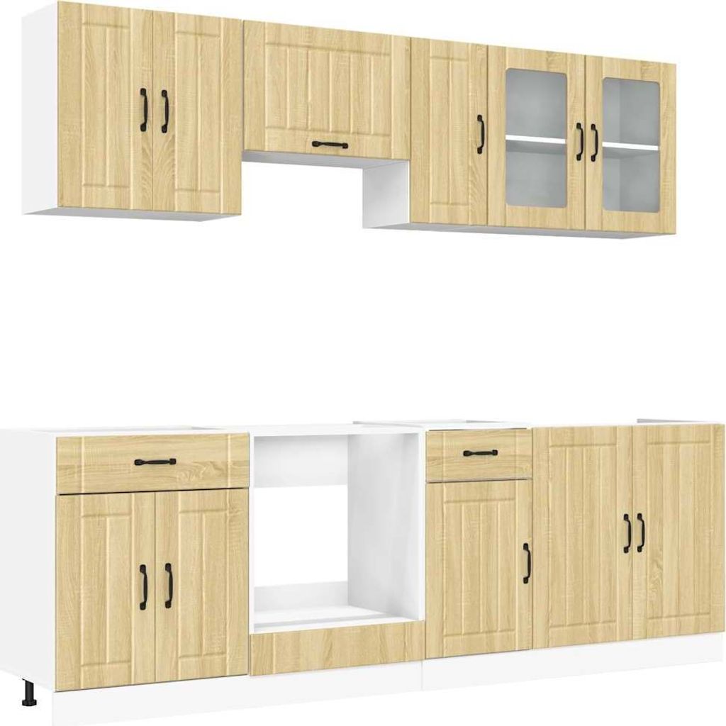 8-tlg. Küchenschrank-Set Lucca Sonoma-Eiche Holzwerkstoff