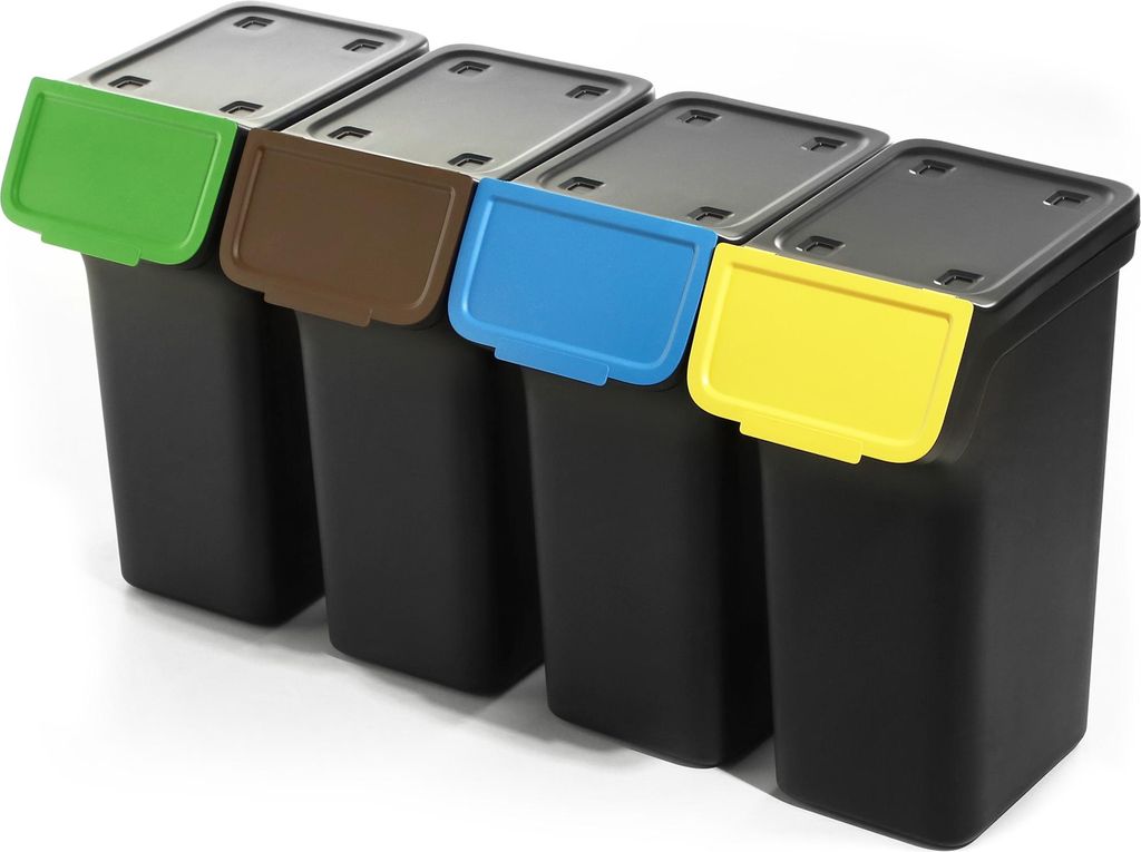 KADAX 4x poubelles 25 L Poubelles pour le tri sélectif Seau Image du produit 