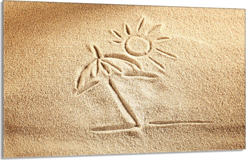 Glas-Herdplattenschutz 80x52 Beach