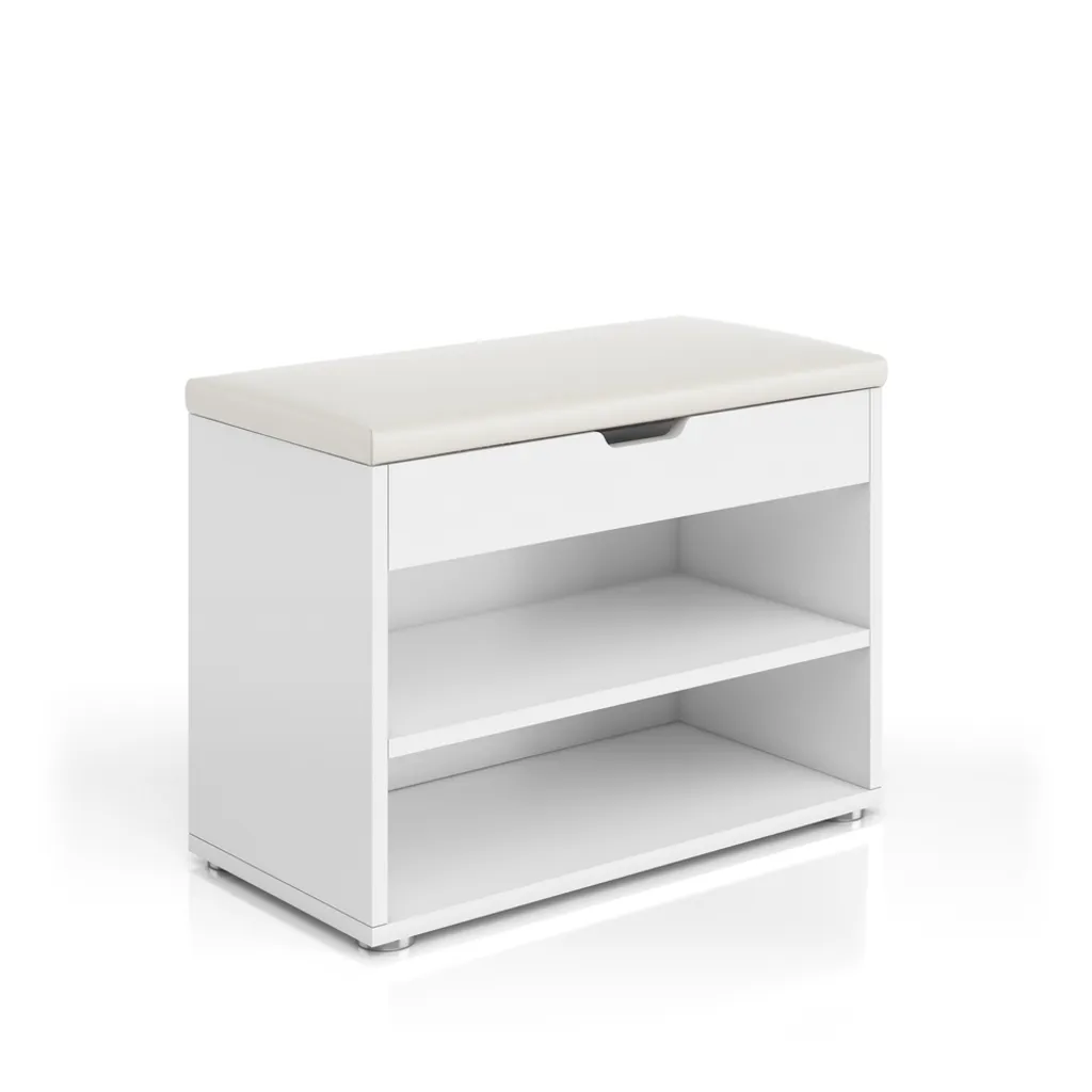 Panca per scarpe Vicco Rolfe, 60 x 45 cm, bianco - 8
