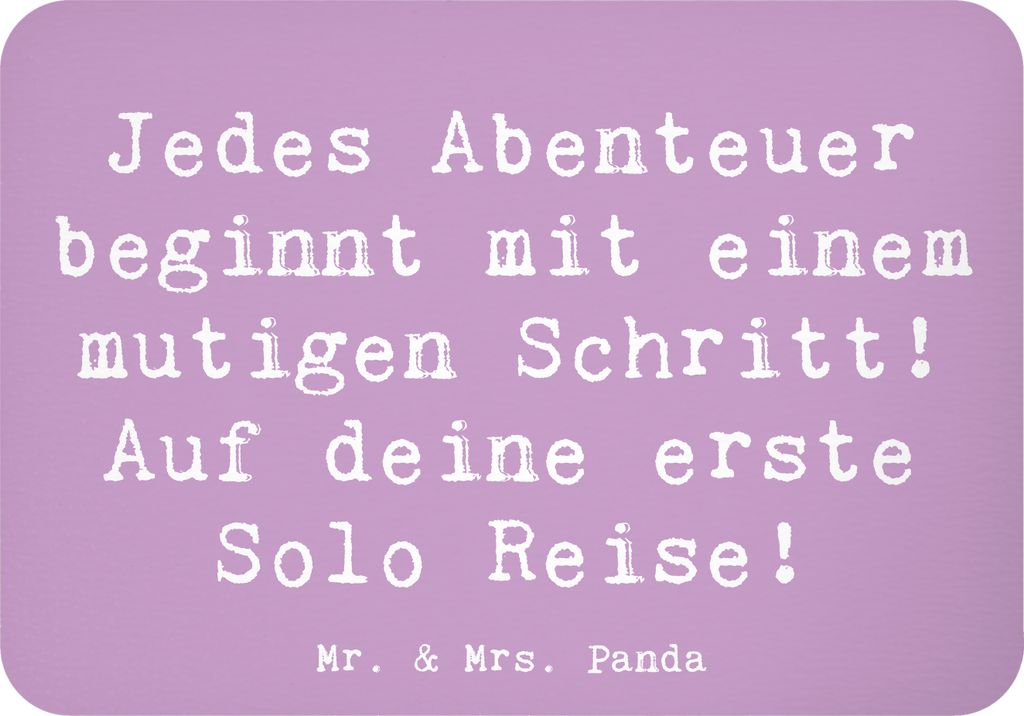 Mr. & Mrs. Panda magnet Spruch Alleine Reisen Unternehmen - Lavendeltraum - Geschenk, Abenteuer, Selbstentdeckung, zettelhalter, mutiger Schritt, E...