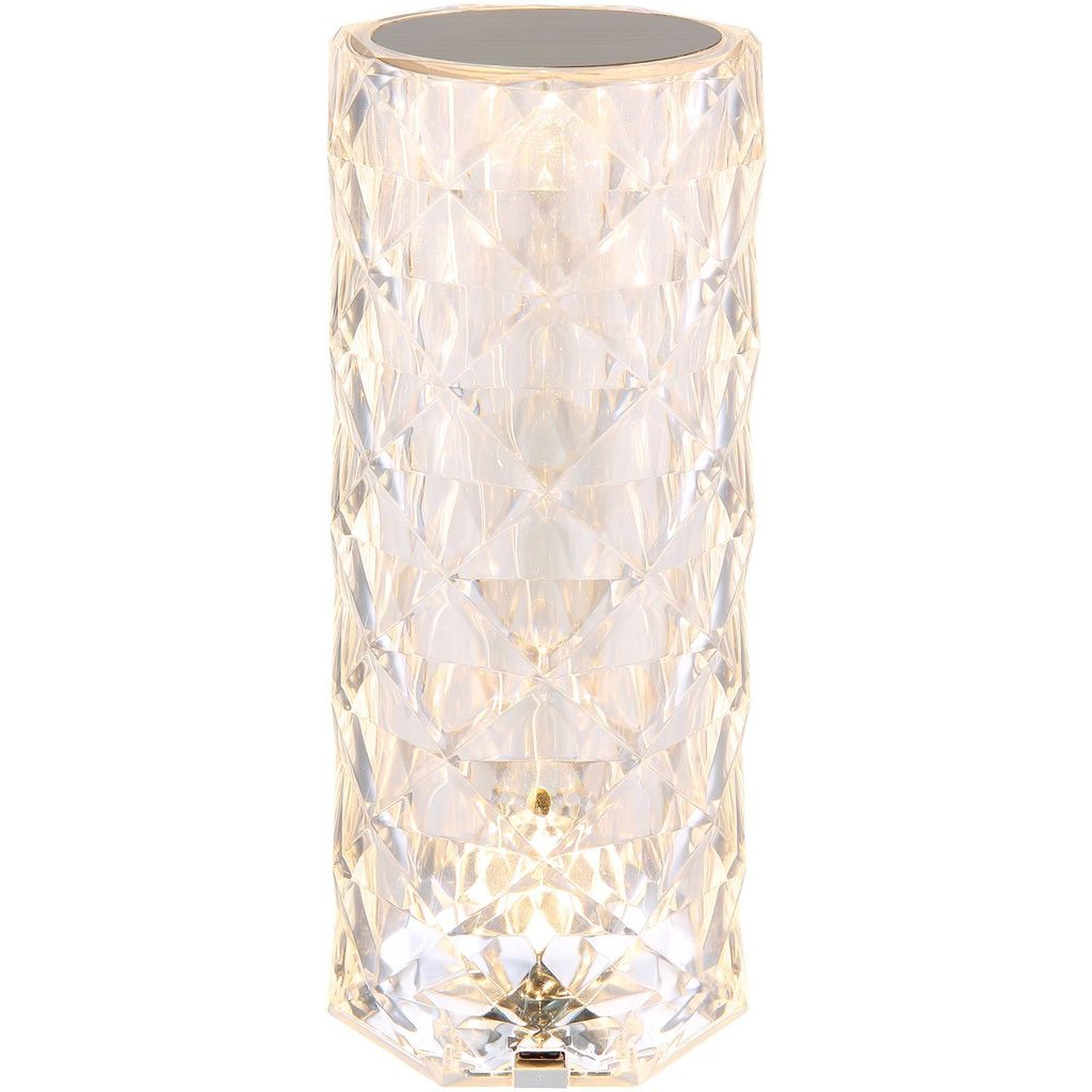 Tischlampe kabellos mit Akku Touch Dimmer Kristall Tischleuchte Dimmbar 28071