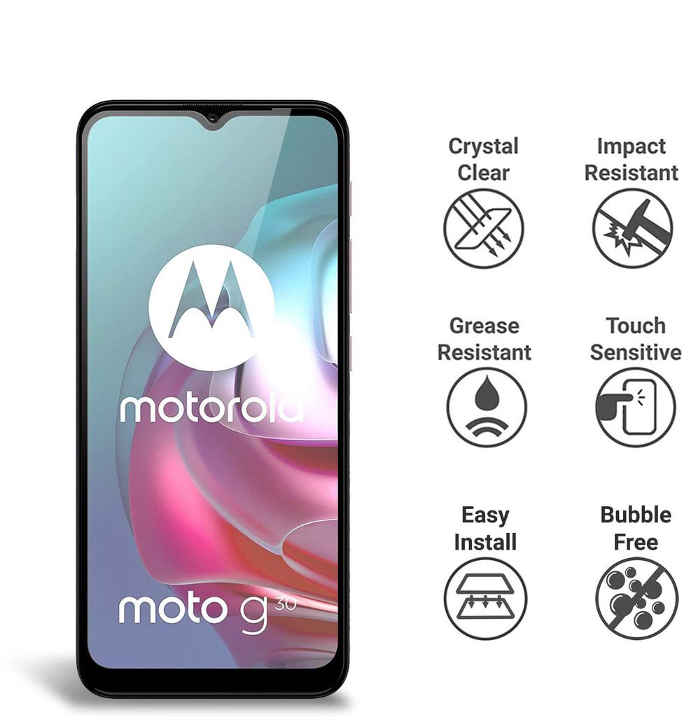 TECHGEAR 3D Schutzfolie Für Motorola Moto G30/G10 – Vollständige Abdeckung, 9H Gehärtetes Glas