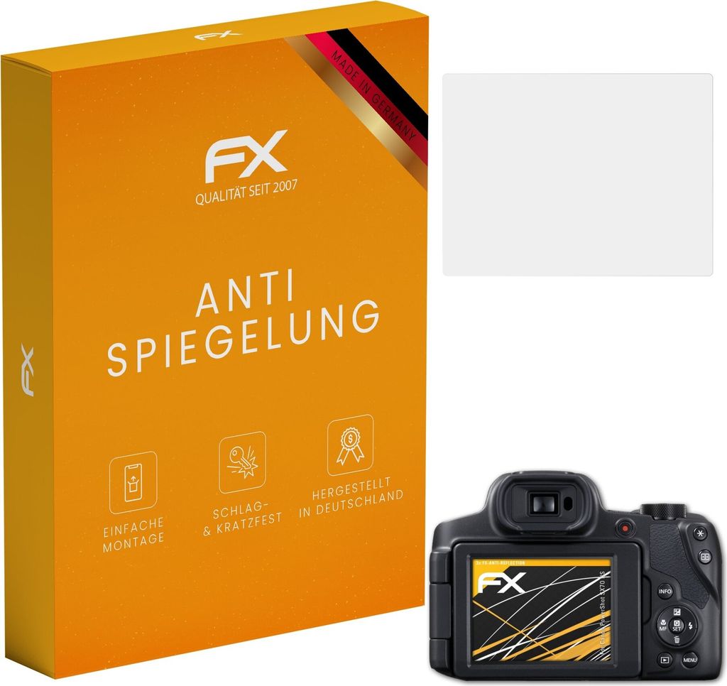 atFoliX 4061186222774, Transparent, Canon, PowerShot SX70 HS, Anti-Glare Bildschirmschutz, Kratzresistent, Matt