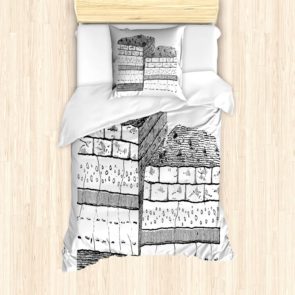 Set Copripiumino Geologico ABAKUHAUS 135x200 Grigio Antiacaro