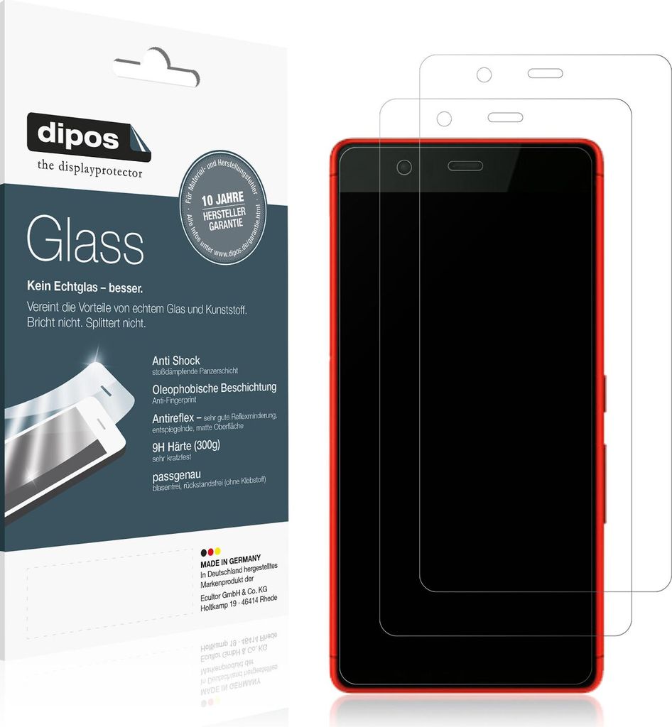 2x Schutzfolie für Fujitsu Arrows Be F-05J matt - Anti-Shock 9H Folie dipos Glass Kunststoffglas