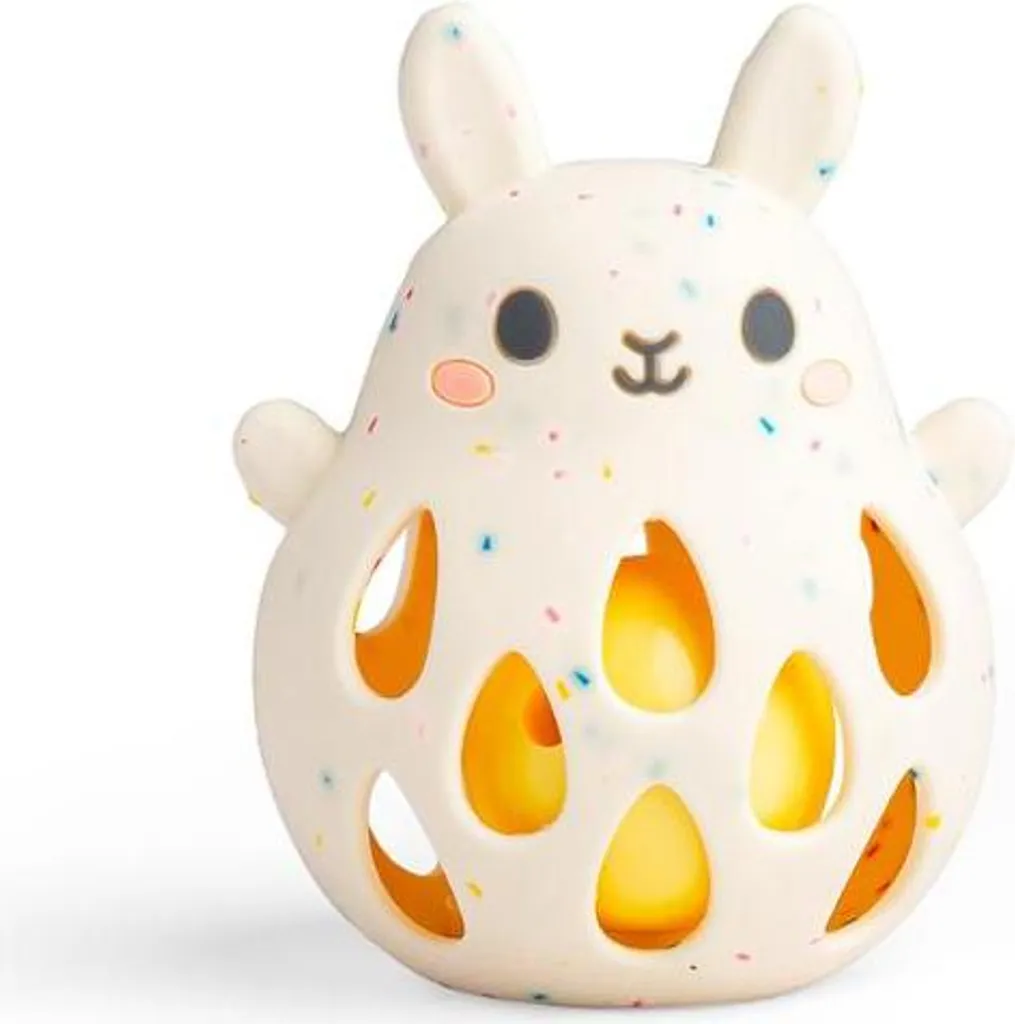 Hochet silicone Lapin Tiger Tribe : léger et incassable pour nouveau-né