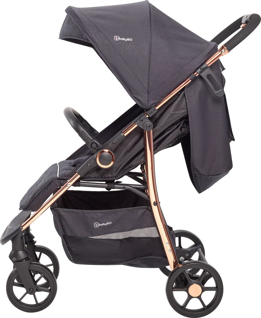 Babygo Kombikinderwagen Style 3in1 schwarz/rosegold