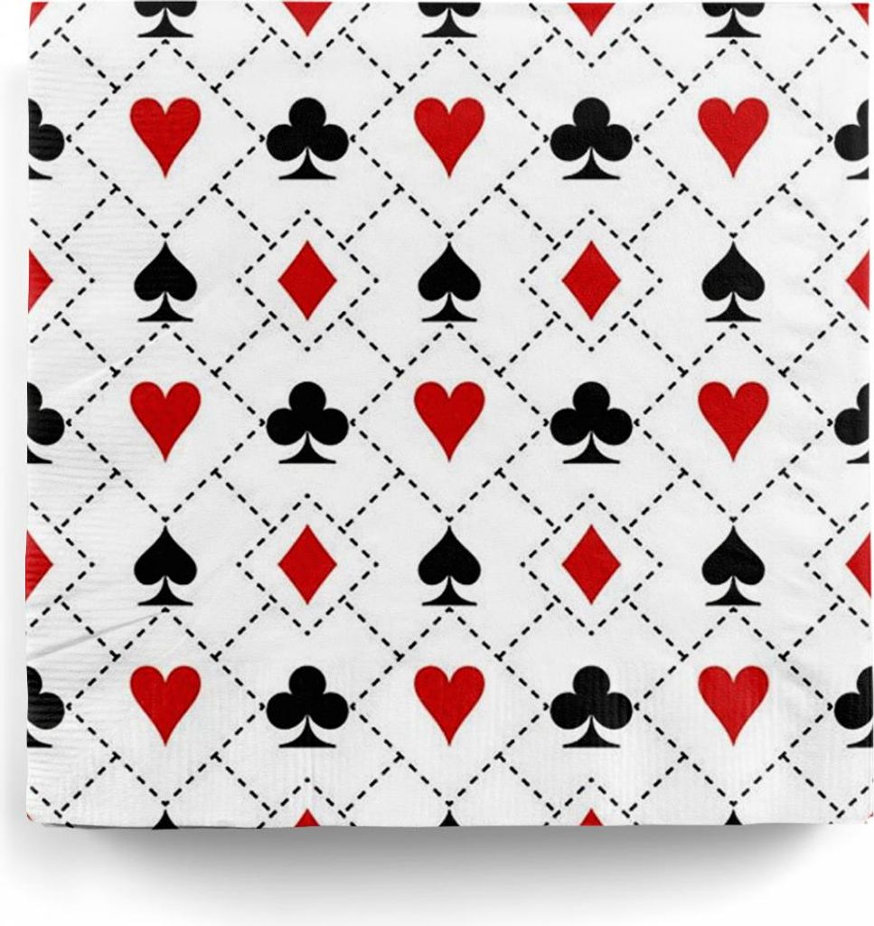 Servietten Poker-Party 20 St. für Kartenspiel-Abende, Motto Party & Alltag