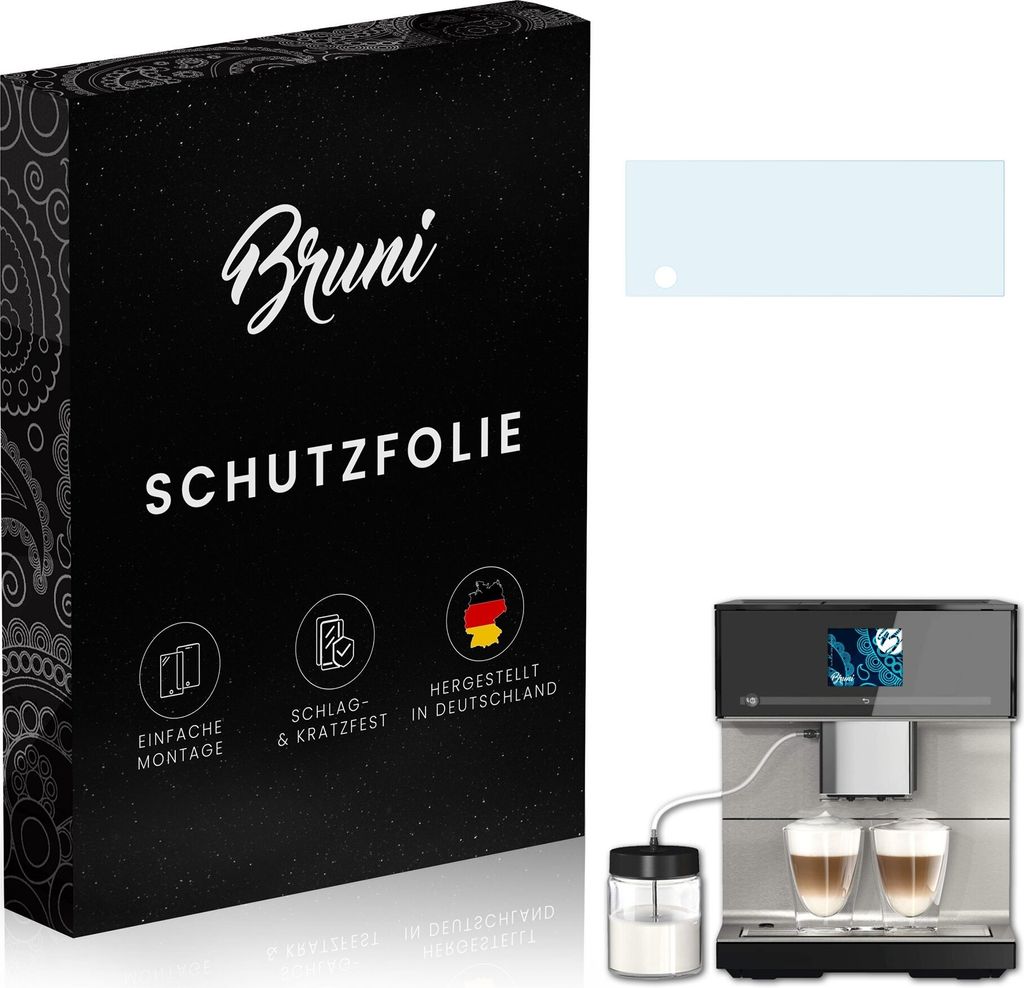 Bruni Basics-Clear 2x Schutzfolie kompatibel mit Miele CM 7550 CoffeePassion Folie