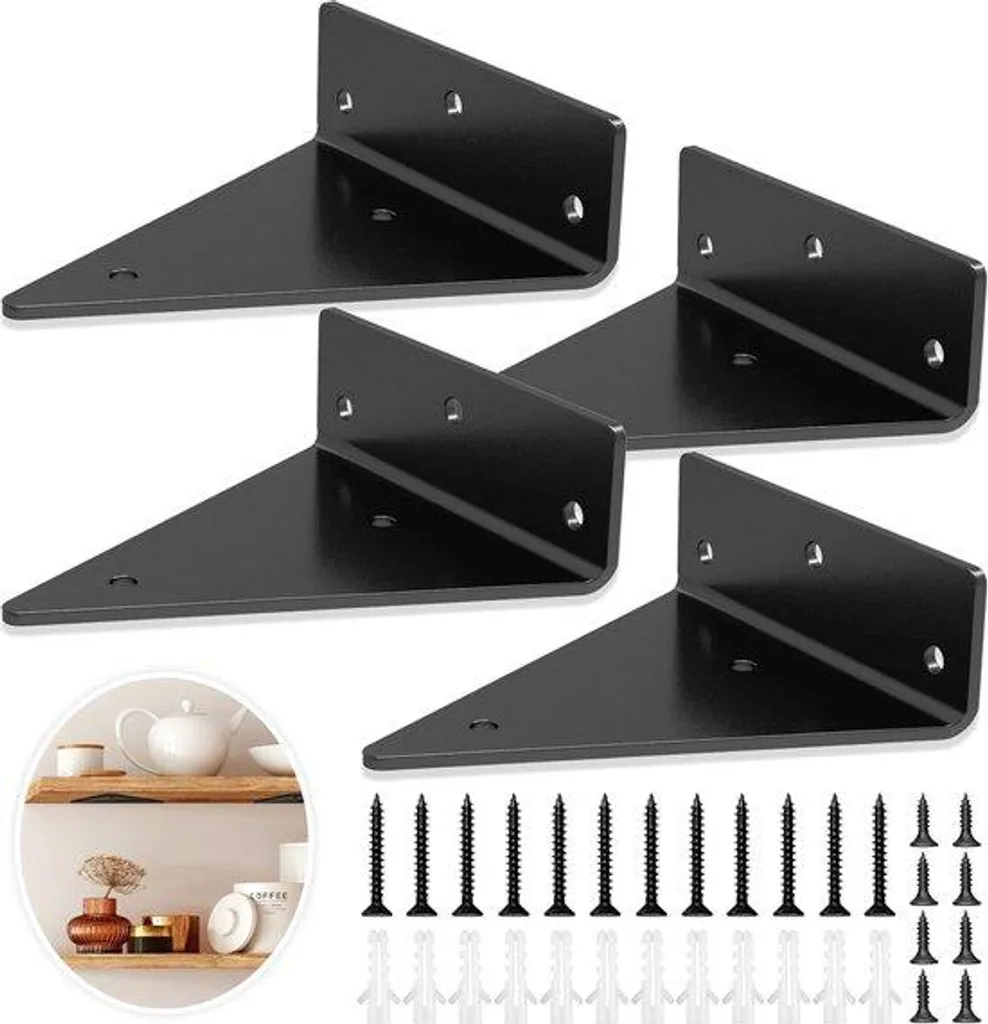 Supports Muraux Robustes 130x140mm en Acier avec Fixations Incluses