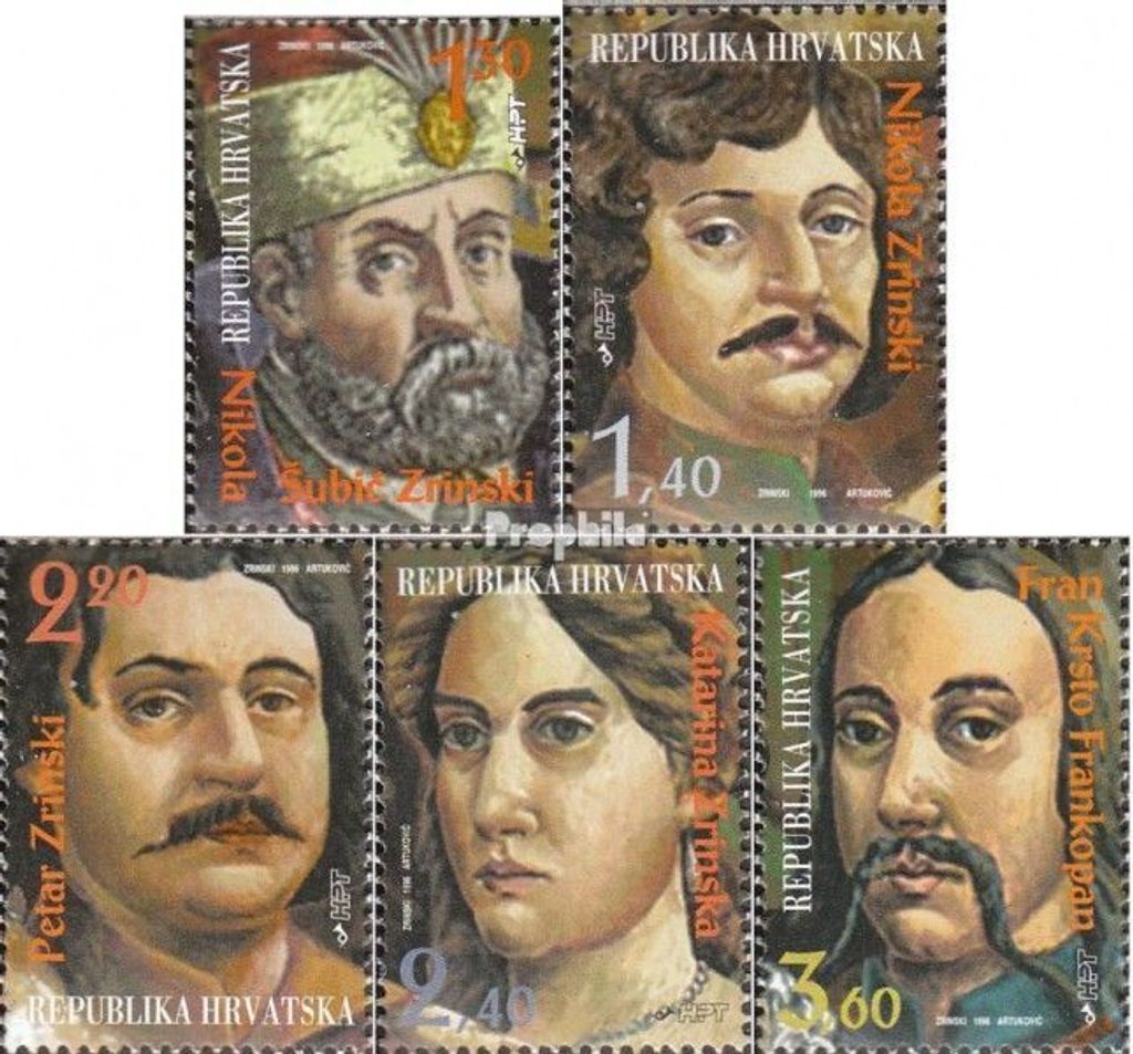 Briefmarken Kroatien 1996 Mi 377-381 (kompl.Ausg.) postfrisch Fürstenfamilie