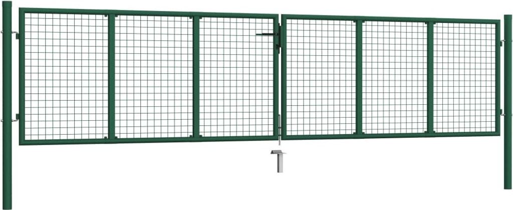 vidaXL Portail de jardin en maille acier 400 x 100 cm vert Image du produit 