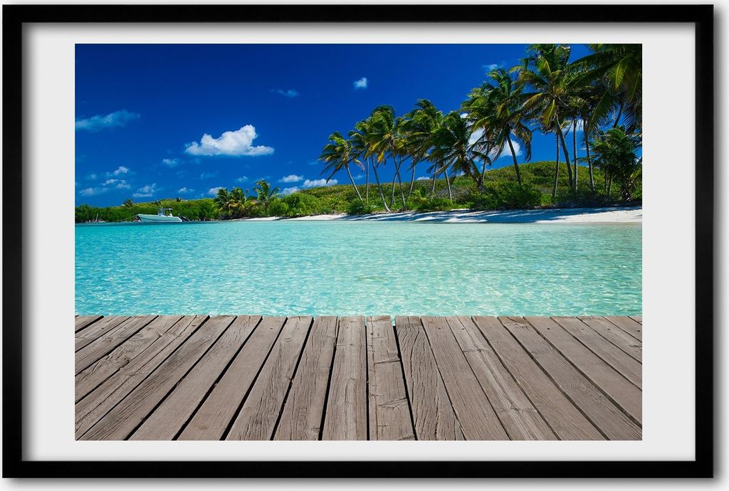Bild 60x40 MDF-Rahmen, Wandkunst Tropischer Strand