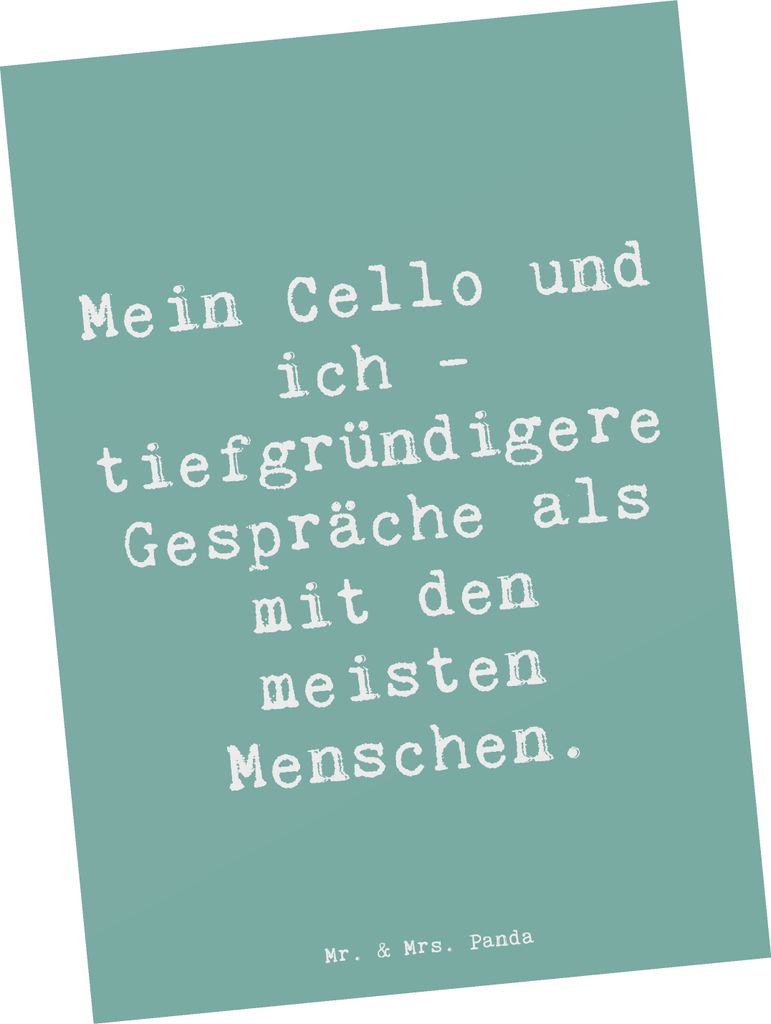 Mr. & Mrs. Panda Postkarte Spruch Violoncello Gespräche - Produktbild 